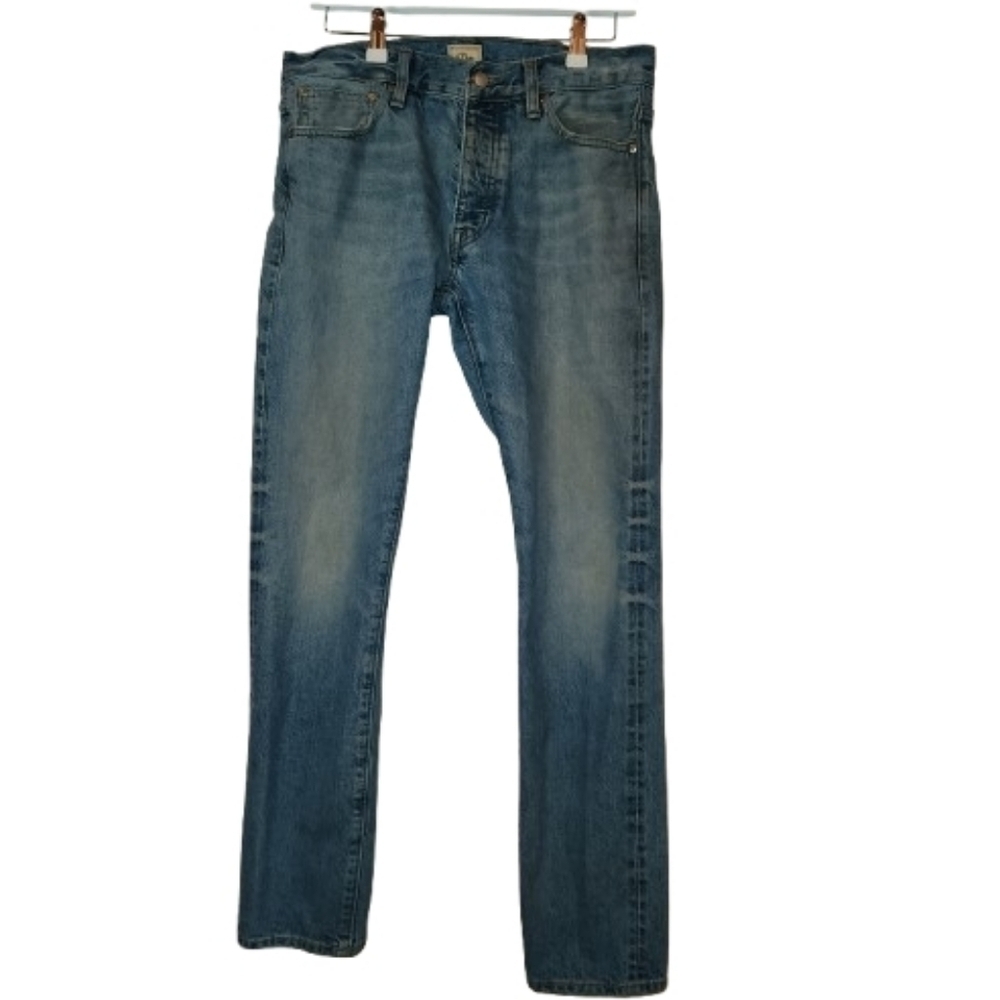 J Crew Men's 770 Jeans Size 31x32 Straight Leg Sits Below Waist Kaihara Denim
